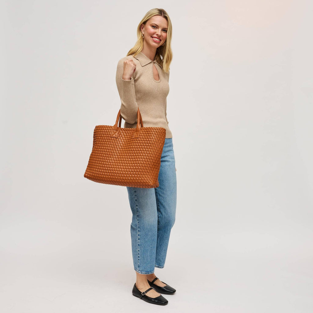 Ithaca Woven Vegan Leather Tote - Robbi & Angel