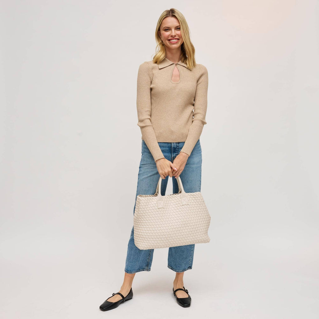 Ithaca Woven Vegan Leather Tote - Robbi & Angel