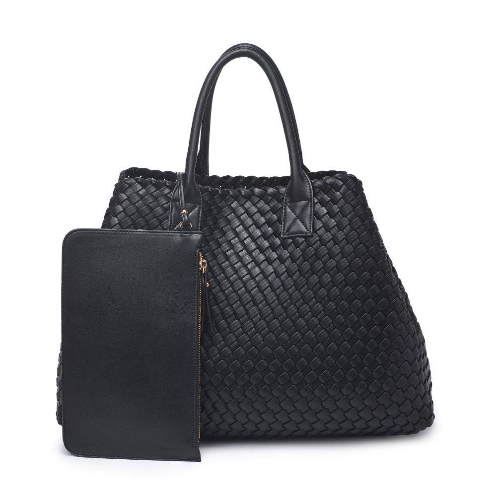 Ithaca Woven Vegan Leather Tote - Robbi & Angel