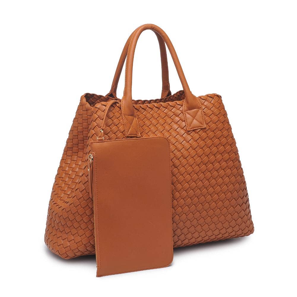 Ithaca Woven Vegan Leather Tote - Robbi & Angel