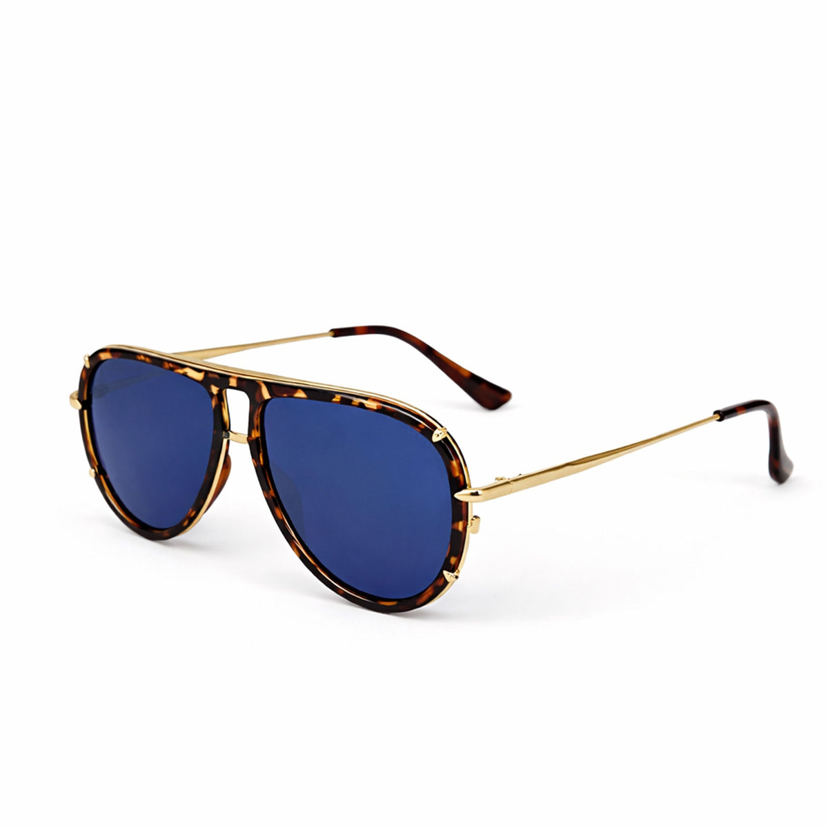 Ivy Luxe - Blue Tangle-Free Round Aviator Sunglasses - Robbi & Angel
