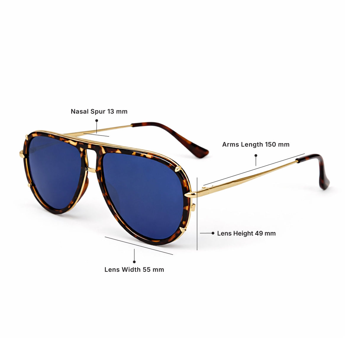 Ivy Luxe - Blue Tangle-Free Round Aviator Sunglasses - Robbi & Angel