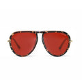 Ivy Luxe - Red Tangle-Free Round Aviator Sunglasses - Robbi & Angel