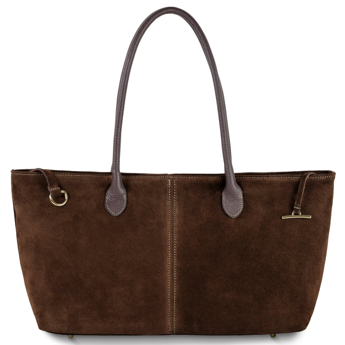 Izzie Italian Genuine Suede & Full-Grain Leather Tote Bag - Robbi & Angel