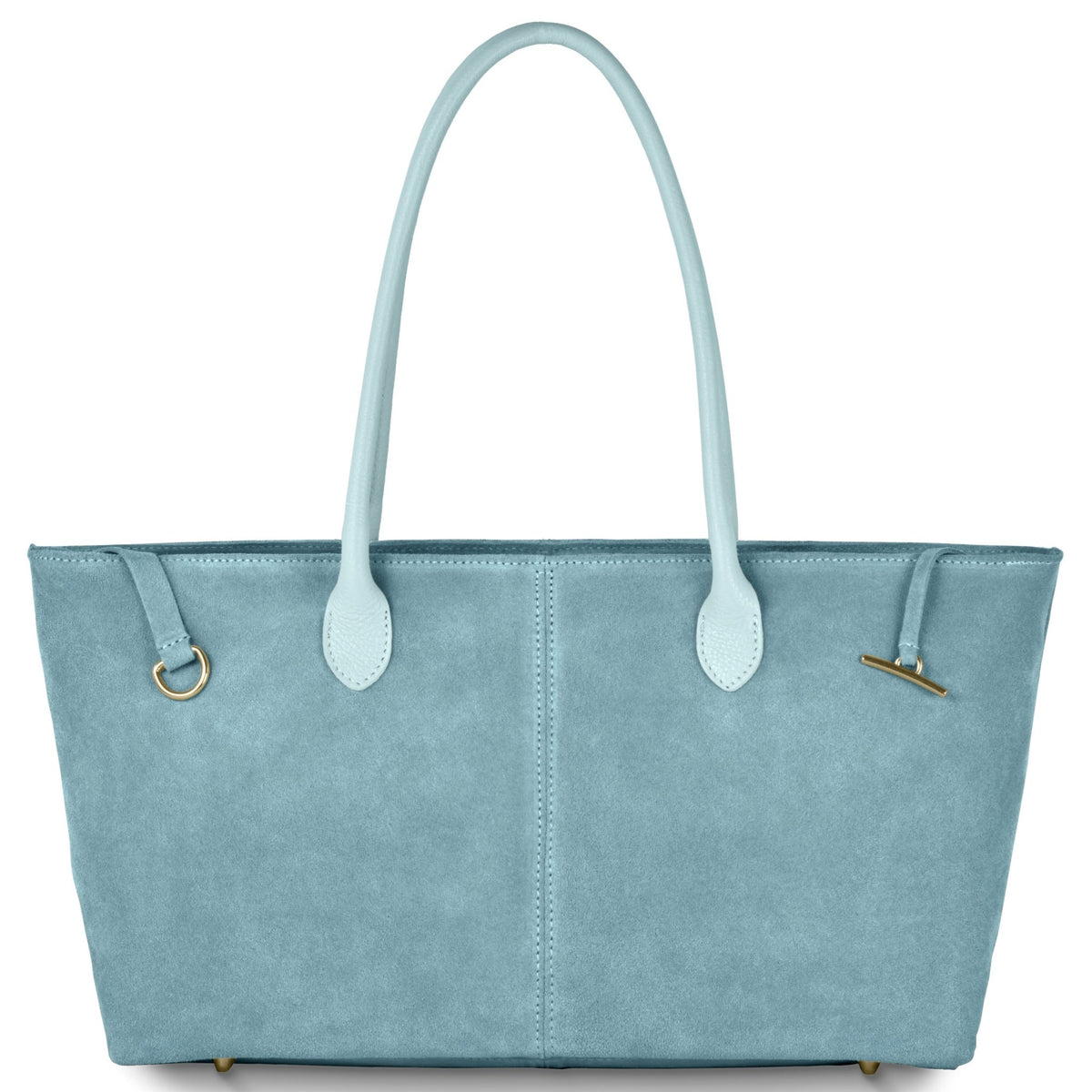 Izzie Italian Genuine Suede & Full-Grain Leather Tote Bag - Robbi & Angel