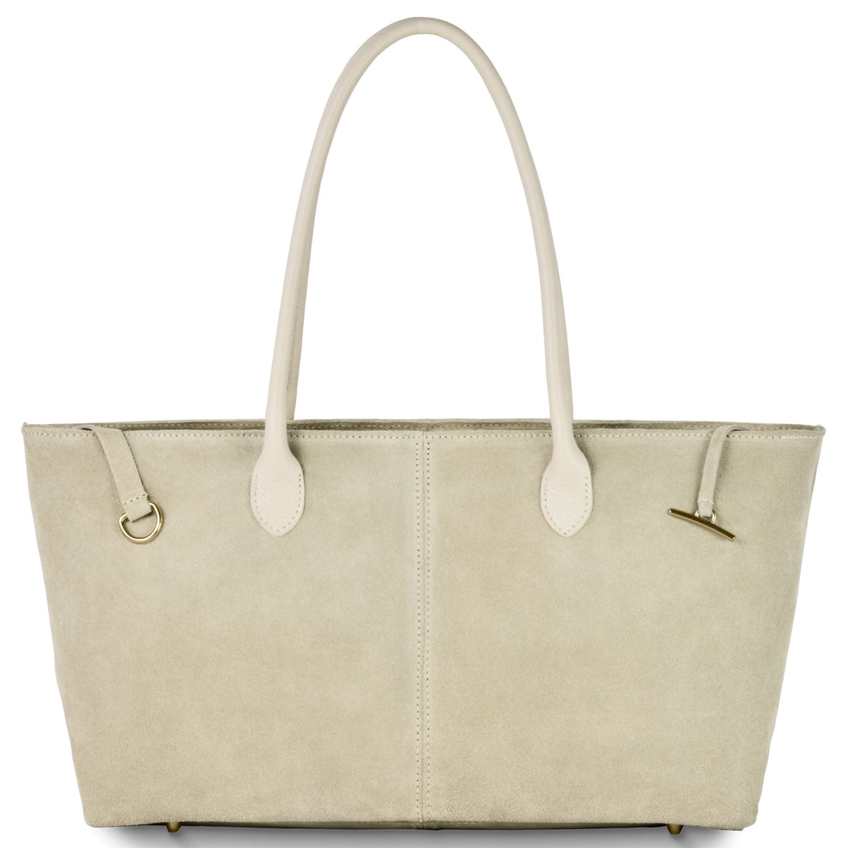 Izzie Italian Genuine Suede & Full-Grain Leather Tote Bag - Robbi & Angel