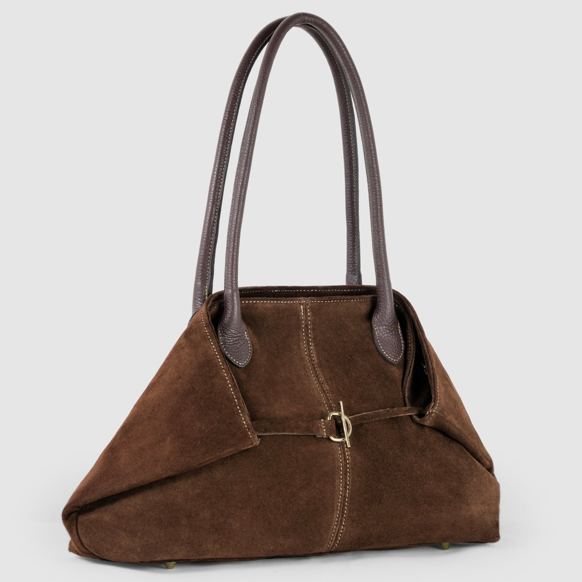 Izzie Italian Genuine Suede & Full-Grain Leather Tote Bag - Robbi & Angel