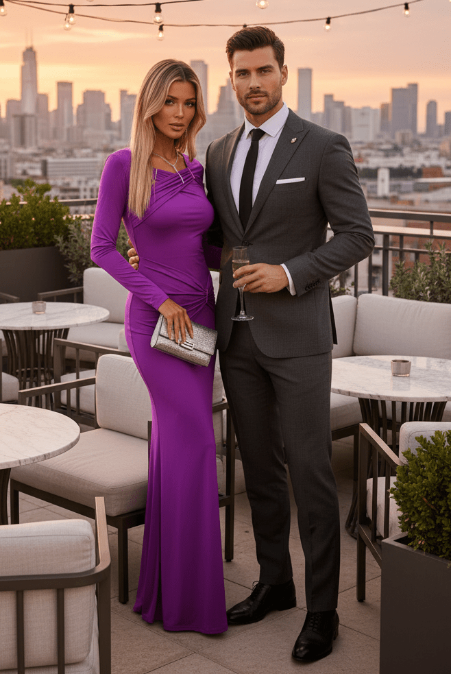 Janet Round Neck Long Sleeve Slim Pleated Maxi - Robbi & Angel