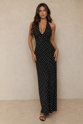 Jenna Vintage Polka Dot Halter Neck Dress - Robbi & Angel