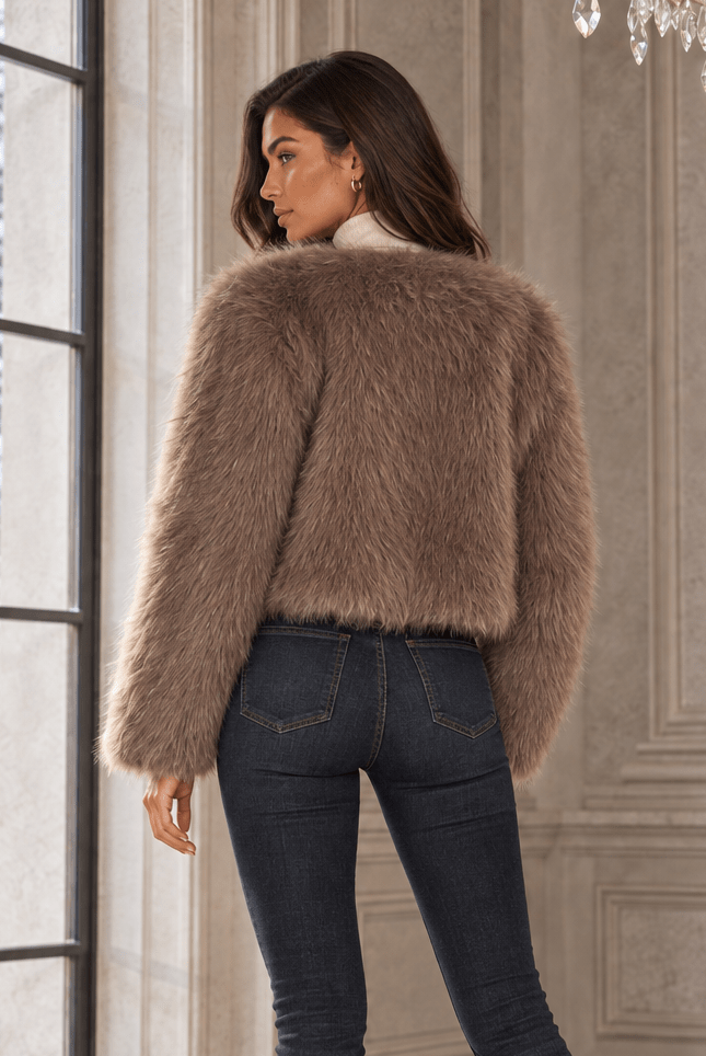 Jessica Plush Escape Faux Fur Cropped Jacket - Robbi & Angel