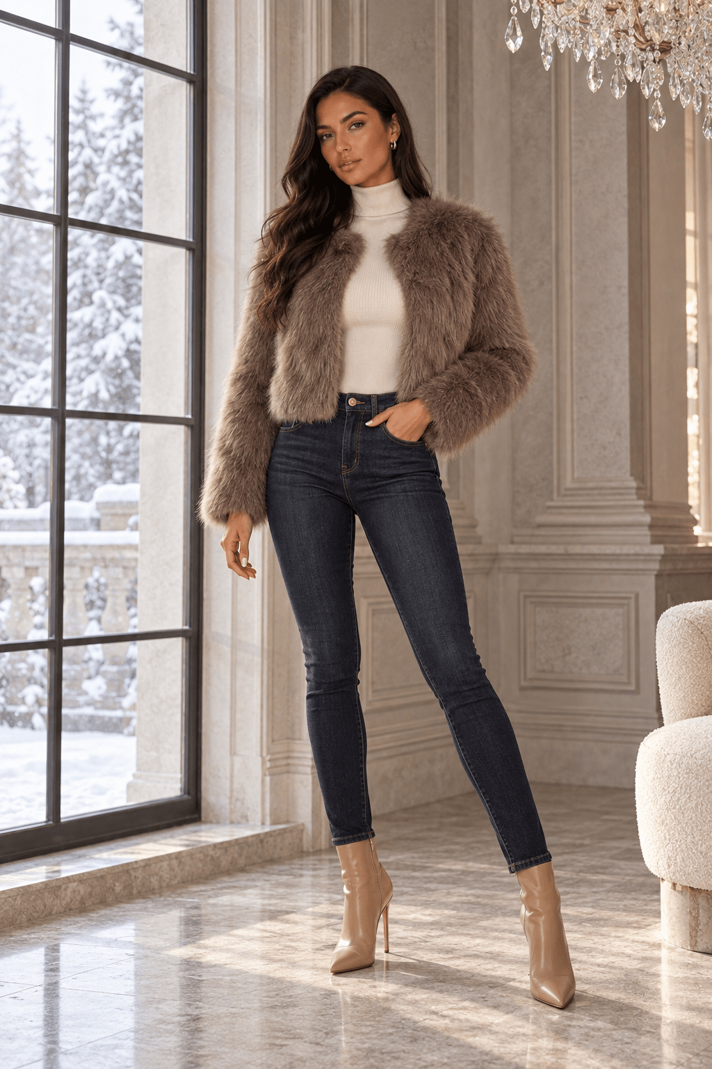 Jessica Plush Escape Faux Fur Cropped Jacket - Robbi & Angel
