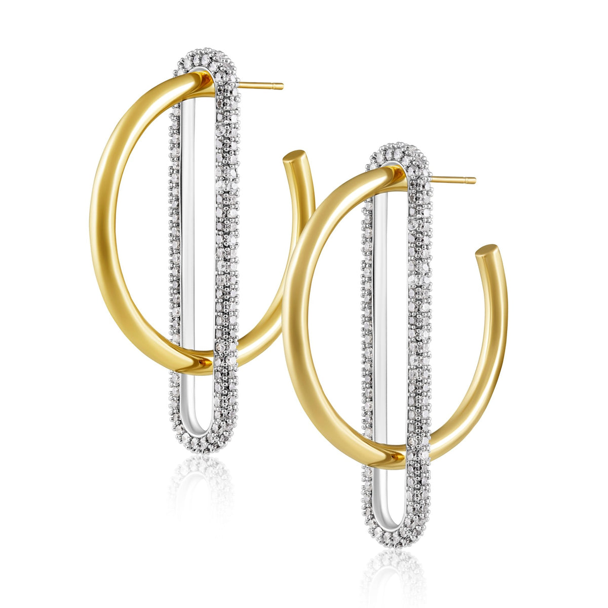 Jolene Two Tone Pave Hoop - Robbi & Angel