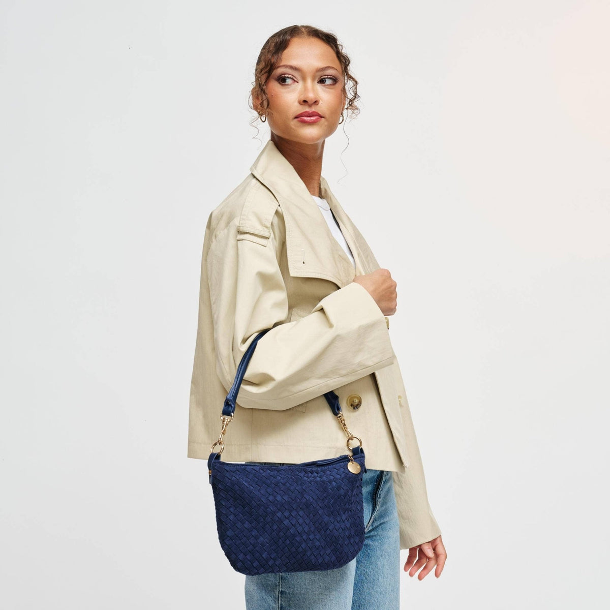 Jordan Faux Woven Suede Crossbody - Robbi & Angel