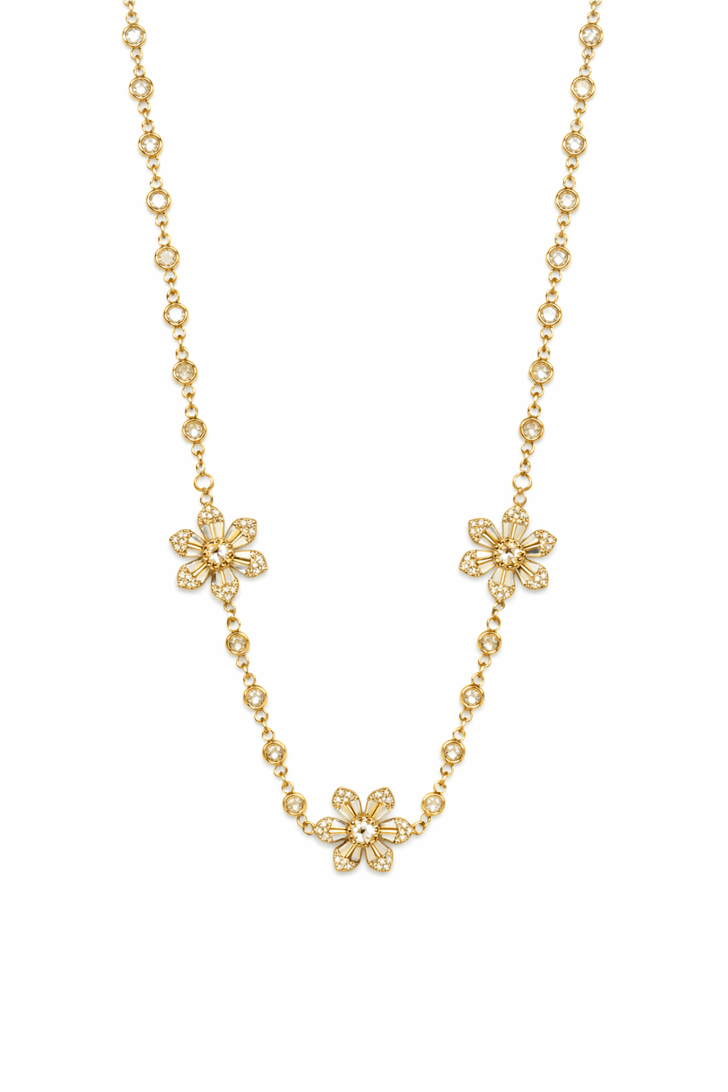 Kayla Crystal Flower Necklace - Robbi & Angel