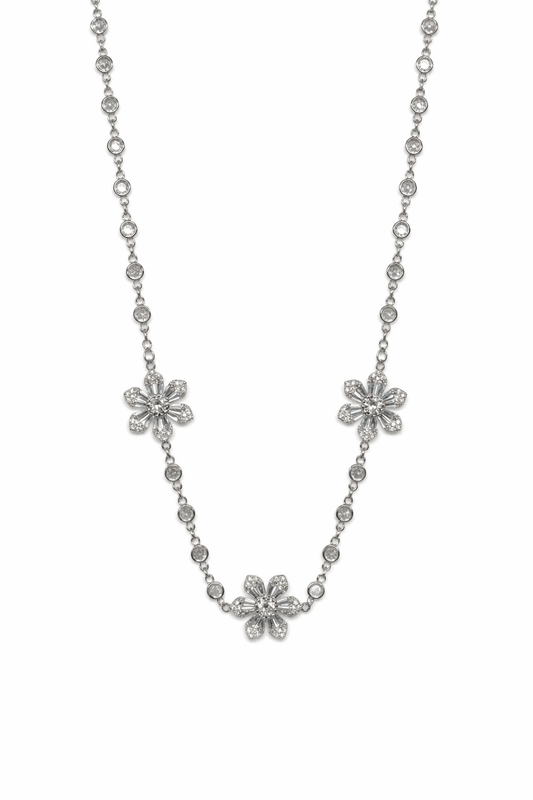 Kayla Crystal Flower Necklace - Robbi & Angel