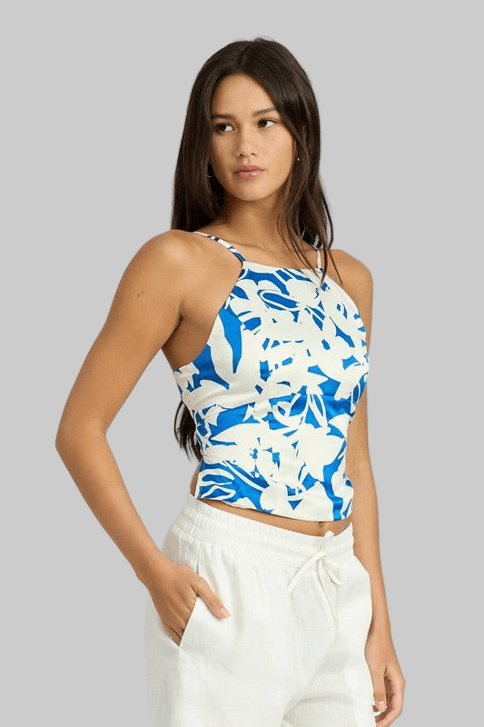 LACE UP OPEN BACK HALTER NECK CROP TOP - Robbi & Angel