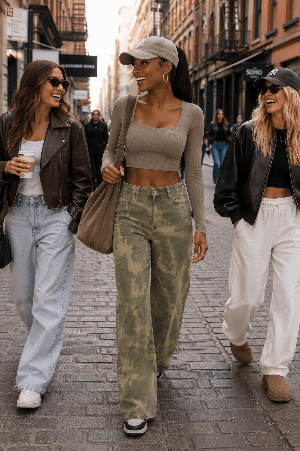 Landon High-Rise Camo Wide-Leg Jeans - Robbi & Angel