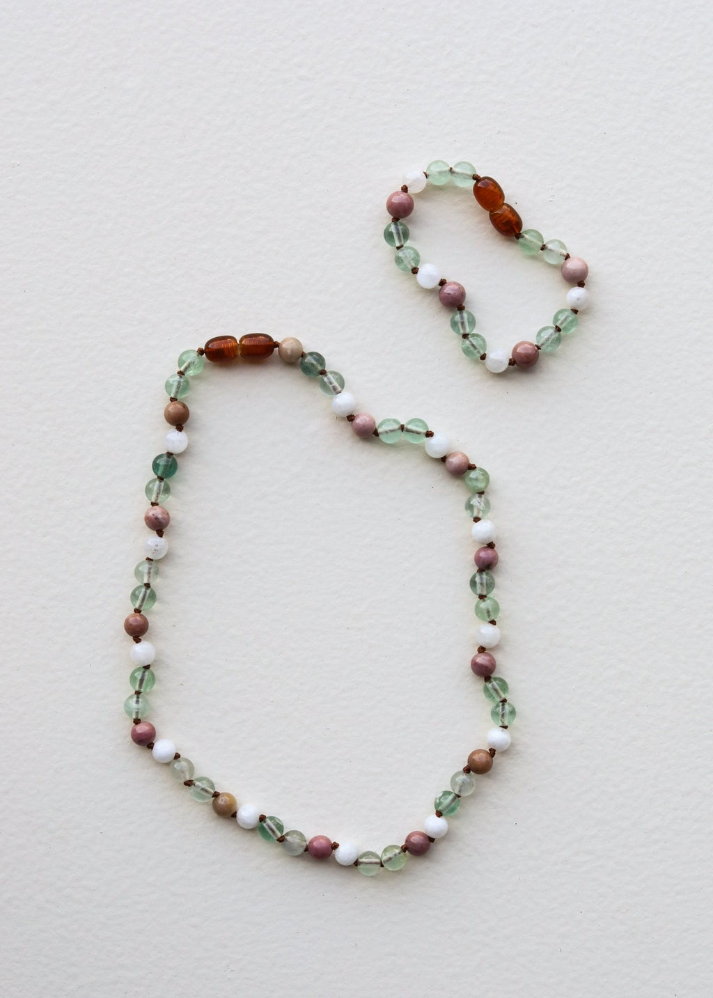 Laurel Fluorite + Moonstone + Rhodonite || Natural Gemstone Necklace - Robbi & Angel