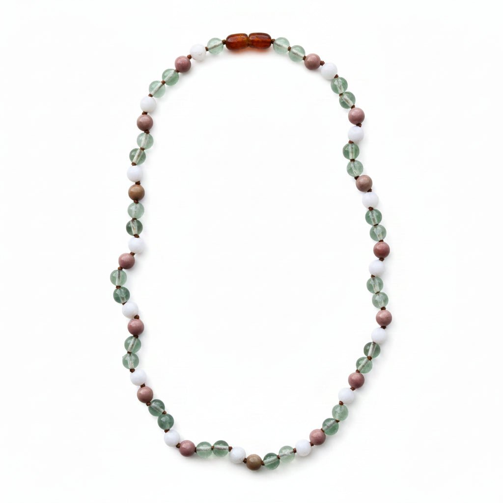 Laurel Fluorite + Moonstone + Rhodonite || Natural Gemstone Necklace - Robbi & Angel