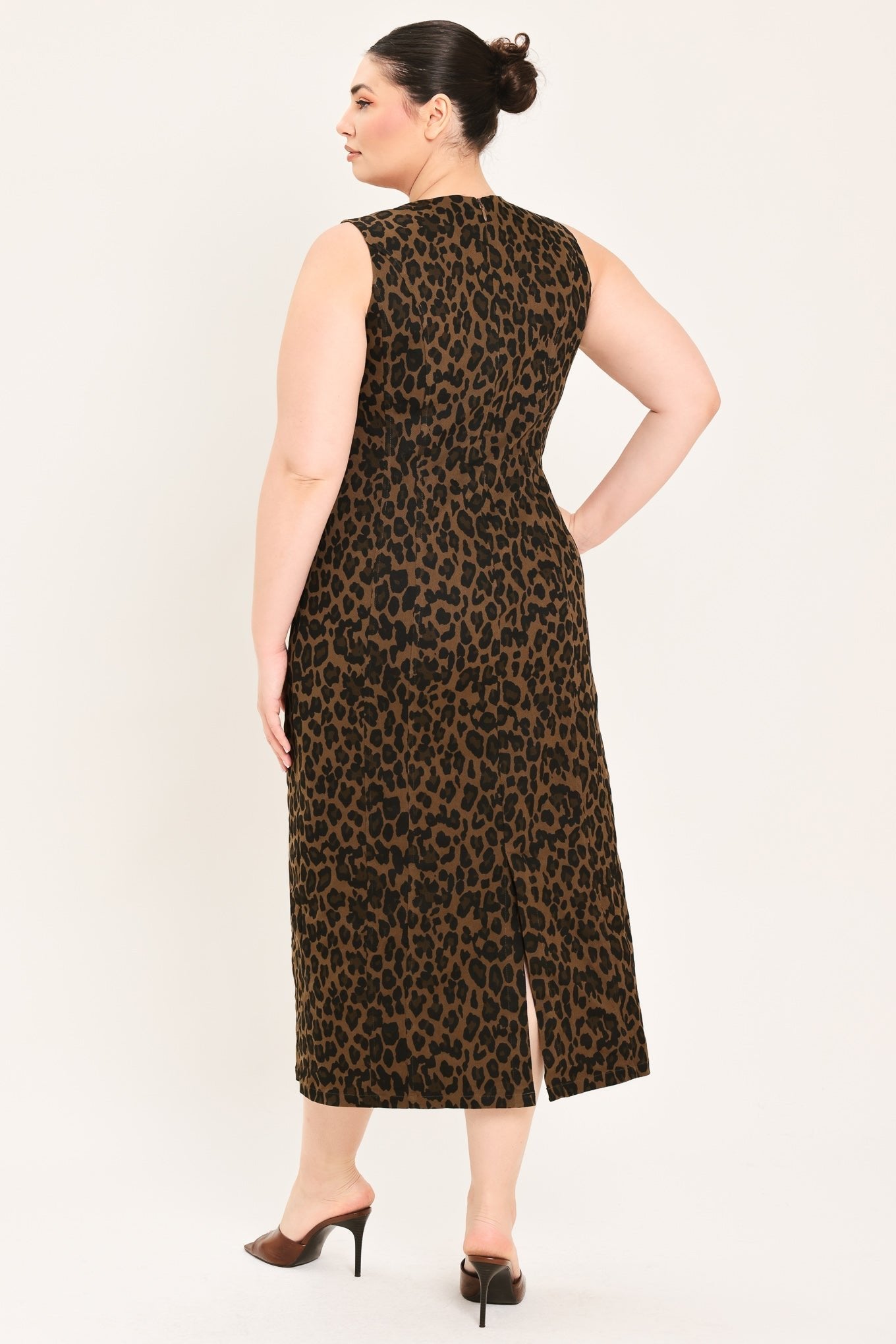 Lea Leopard Icon Twill Midi Dress - Robbi & Angel