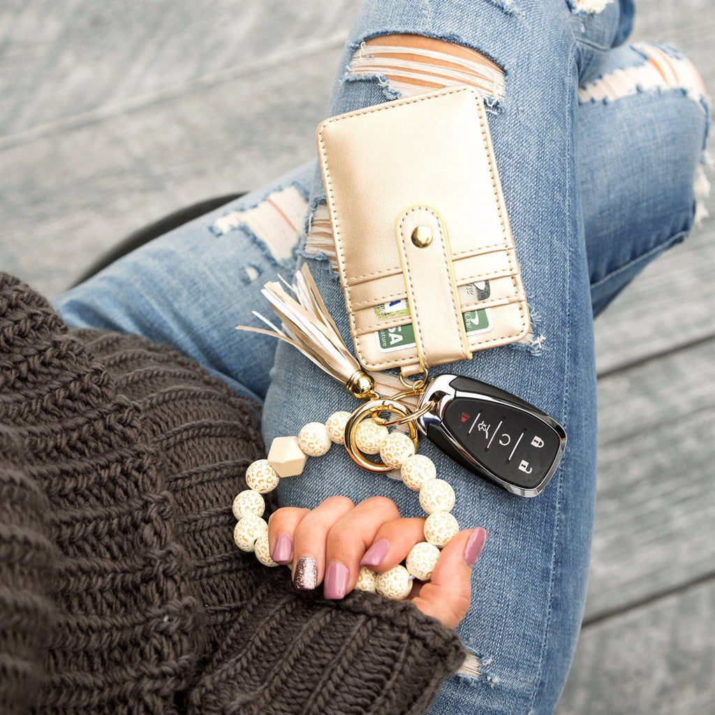Leo Beaded Key Ring Wallet Bracelet - Robbi & Angel