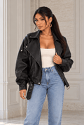 Leslie Leather Zip Up Jacket - Robbi & Angel