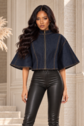 Willow Urban Wide Sleeve Denim Caplet Top