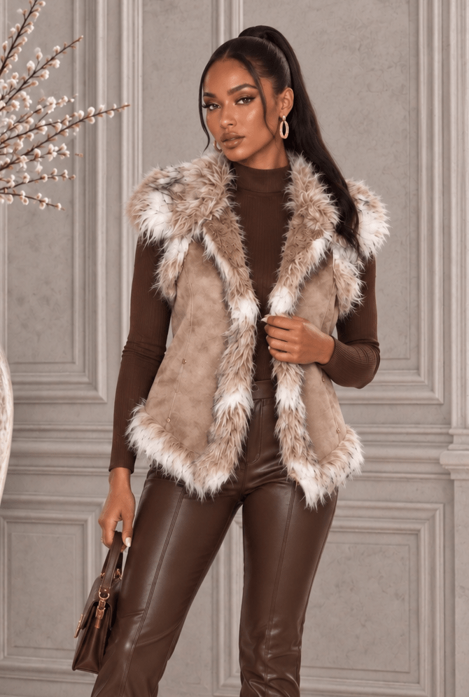 Lilly Coyote Faux Fur Vest - Robbi & Angel