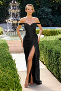 Livi Pleated Luminescent Chiffon Fitted Gown - Robbi & Angel
