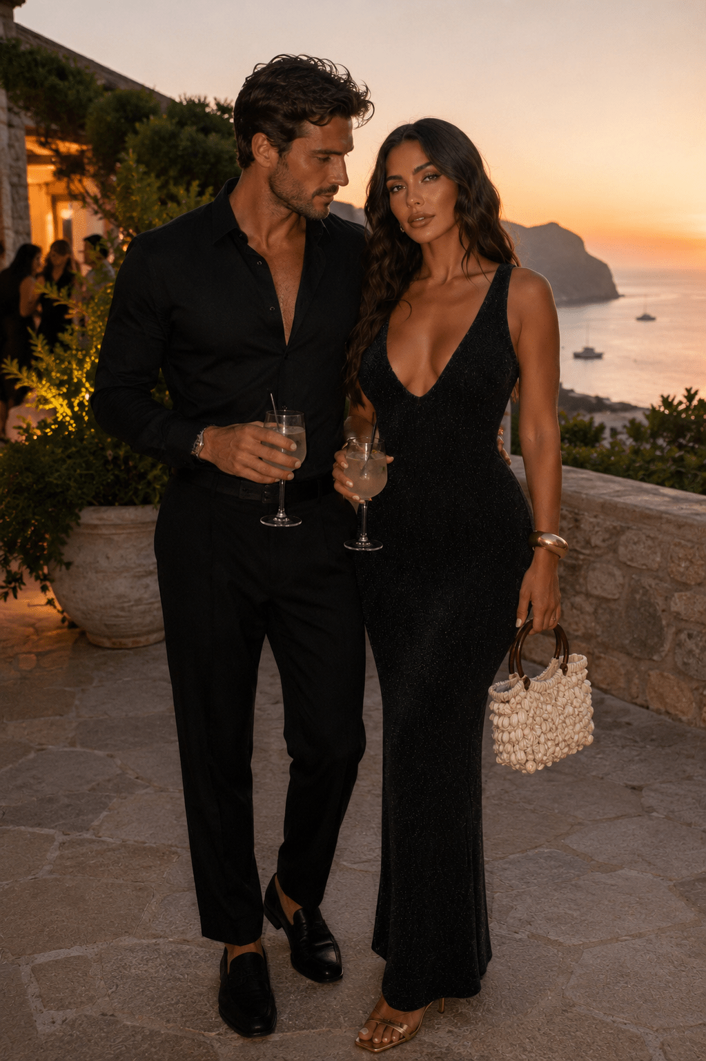 Lola V-Neck Halter Evening Gown - Robbi & Angel