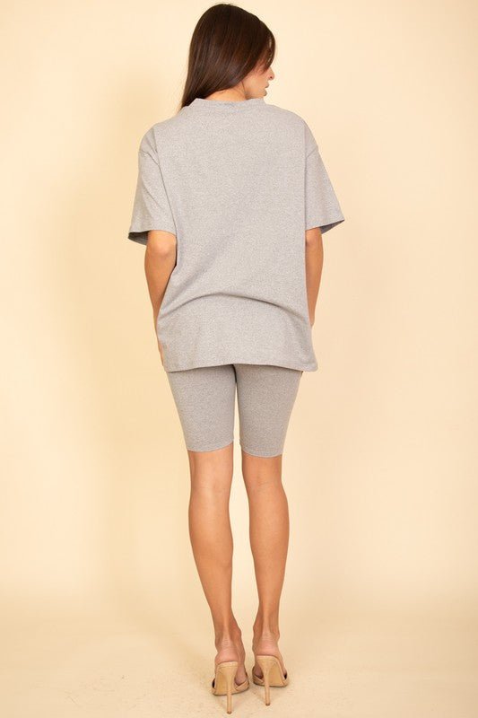Loose Fit Top oversize shirts & Bike Shorts Set - Robbi & Angel