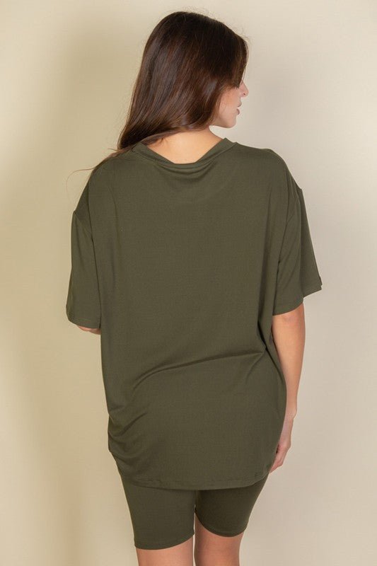 Loose Fit Top oversize shirts & Bike Shorts Set - Robbi & Angel