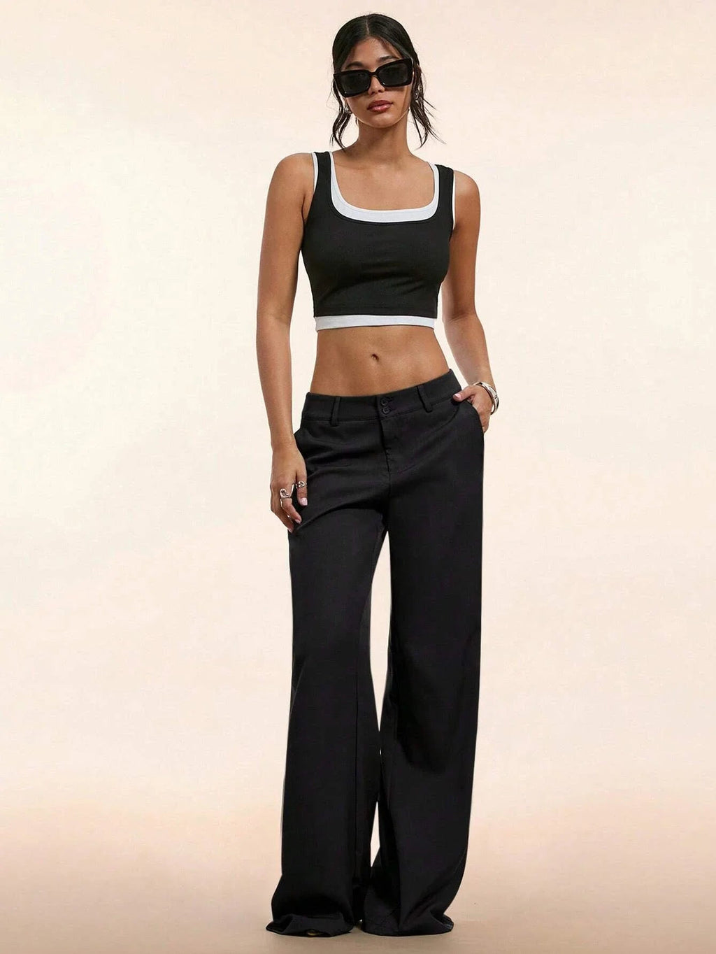 Lulu Low Waist Slight Flared Ribbed Pants - Robbi & Angel