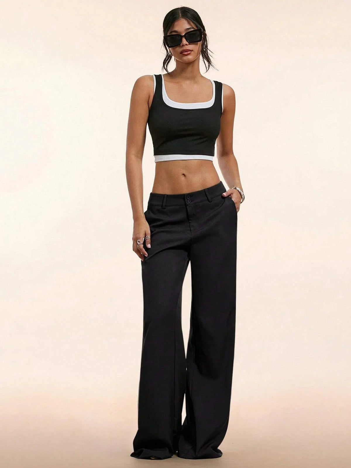Lulu Low Waist Slight Flared Ribbed Pants - Robbi & Angel
