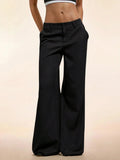 Lulu Low Waist Slight Flared Ribbed Pants - Robbi & Angel