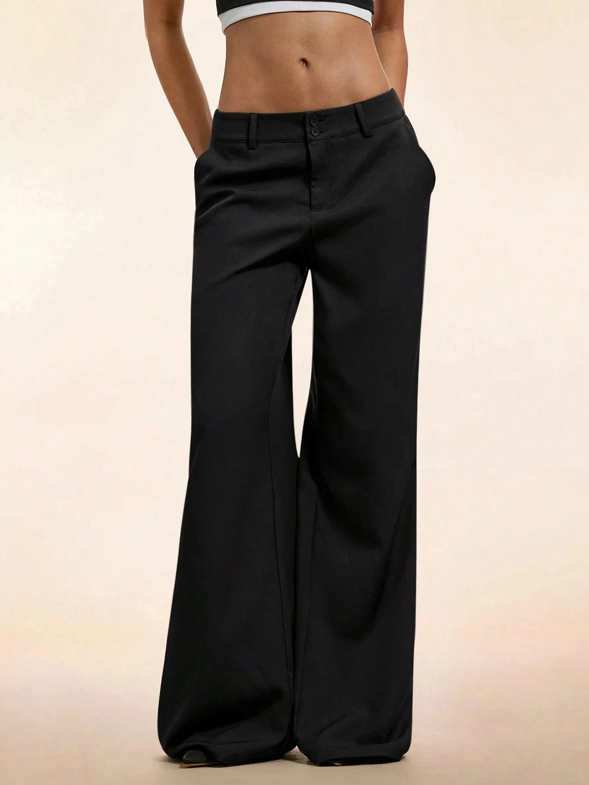 Lulu Low Waist Slight Flared Ribbed Pants - Robbi & Angel