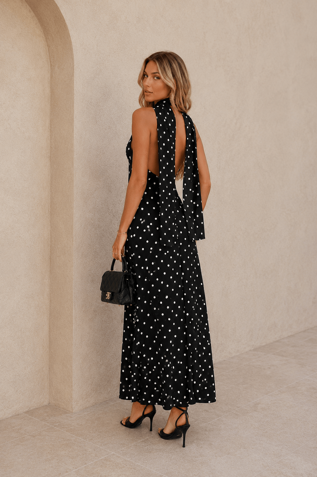Luna Dot Slip Dress - Elegant Style Statement - Robbi & Angel