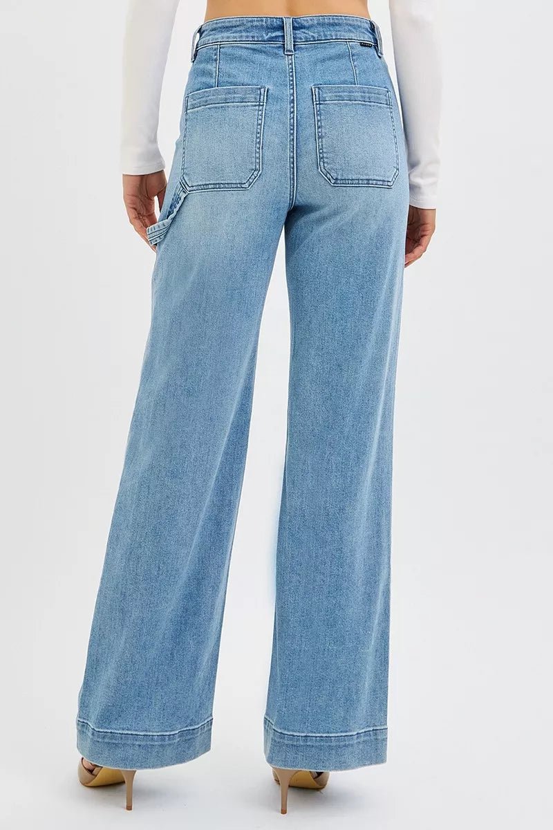 Mackenzie High Rise Straight Leg Jeans with Front Pockets - Robbi & Angel
