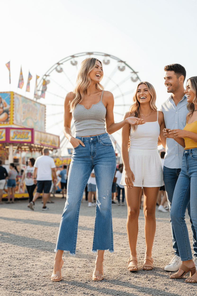 Madeline Raw Hem Distressed Mid Rise Crop Jeans - Robbi & Angel