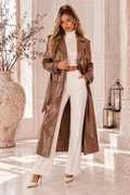 Madelyn Faux Leather Trench Coat - Robbi & Angel