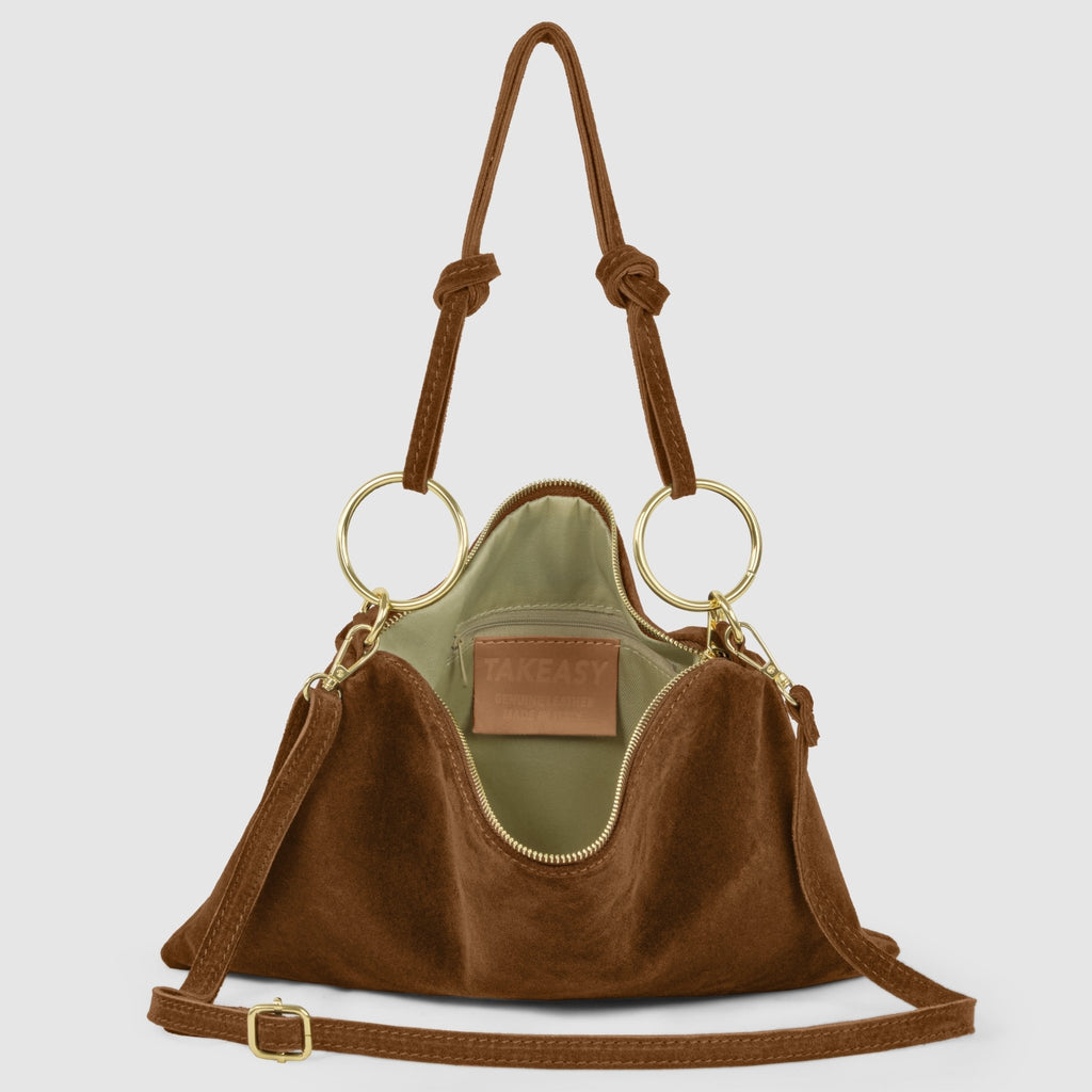 Madonna Modena Italian Genuine Suede Shoulder Bag - Robbi & Angel