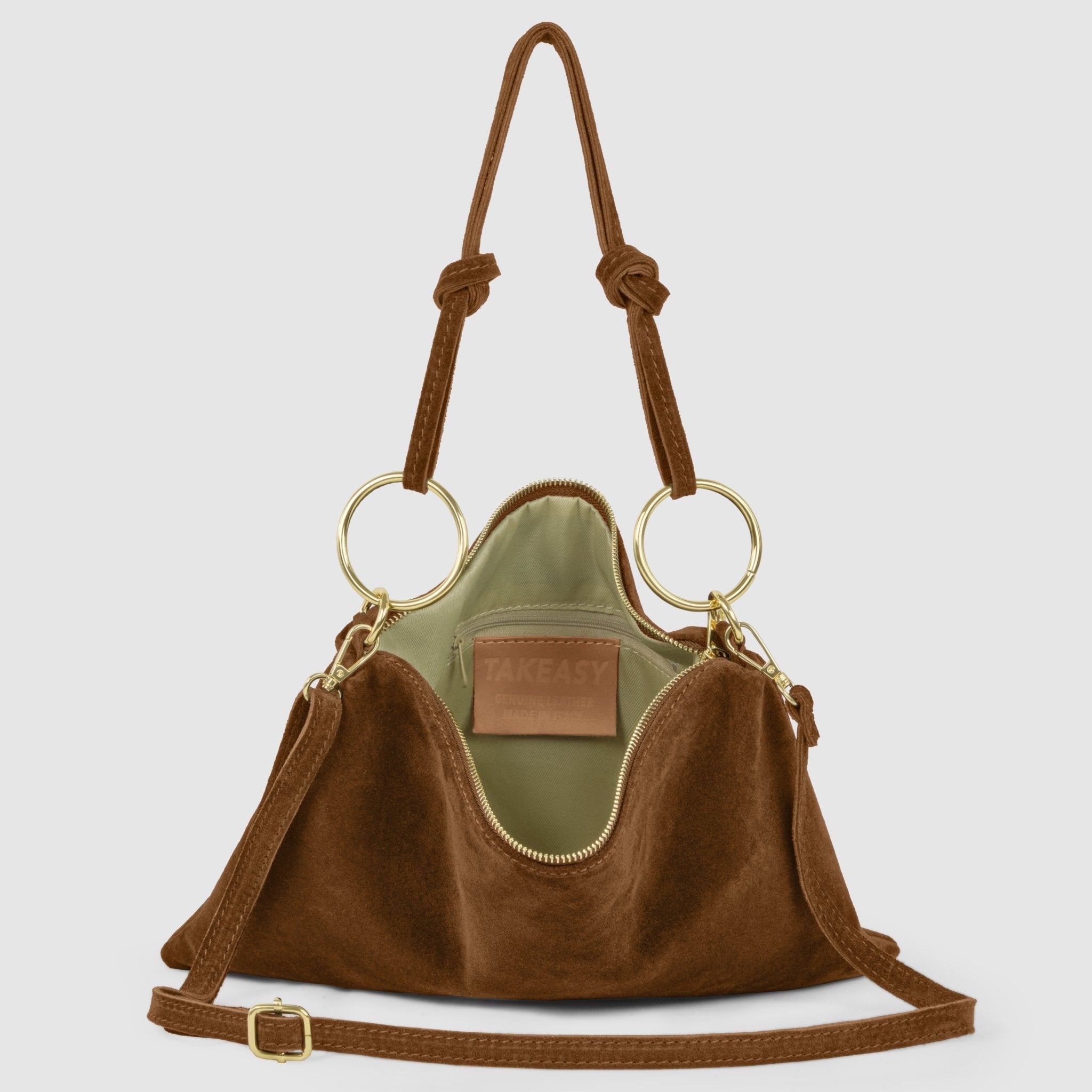 Madonna Modena Italian Genuine Suede Shoulder Bag - Robbi & Angel