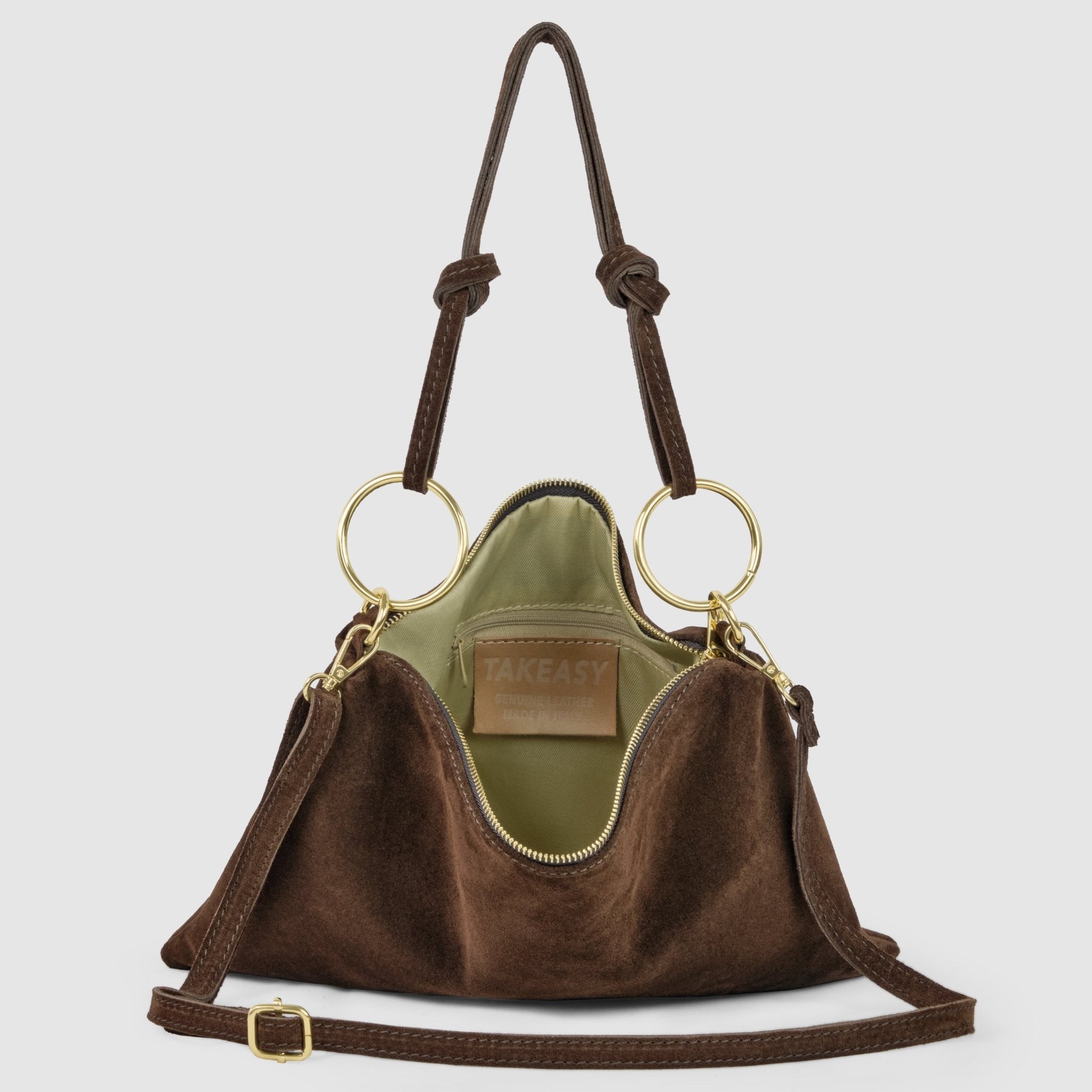 Madonna Modena Italian Genuine Suede Shoulder Bag - Robbi & Angel