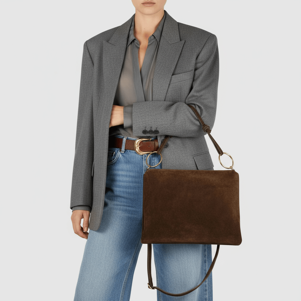 Madonna Modena Italian Genuine Suede Shoulder Bag - Robbi & Angel