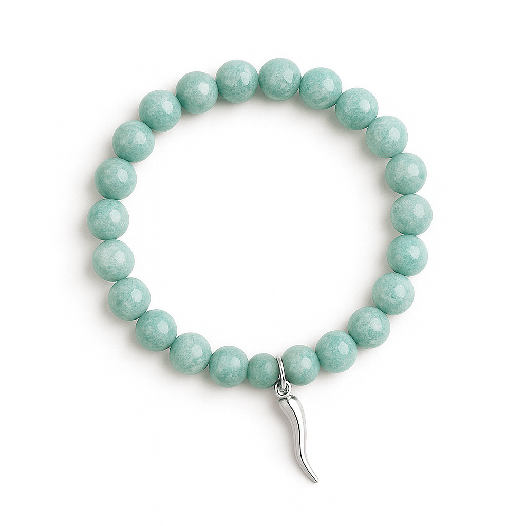Maria Seafoam Green Italian Horn Beaded Bracelet - Robbi & Angel