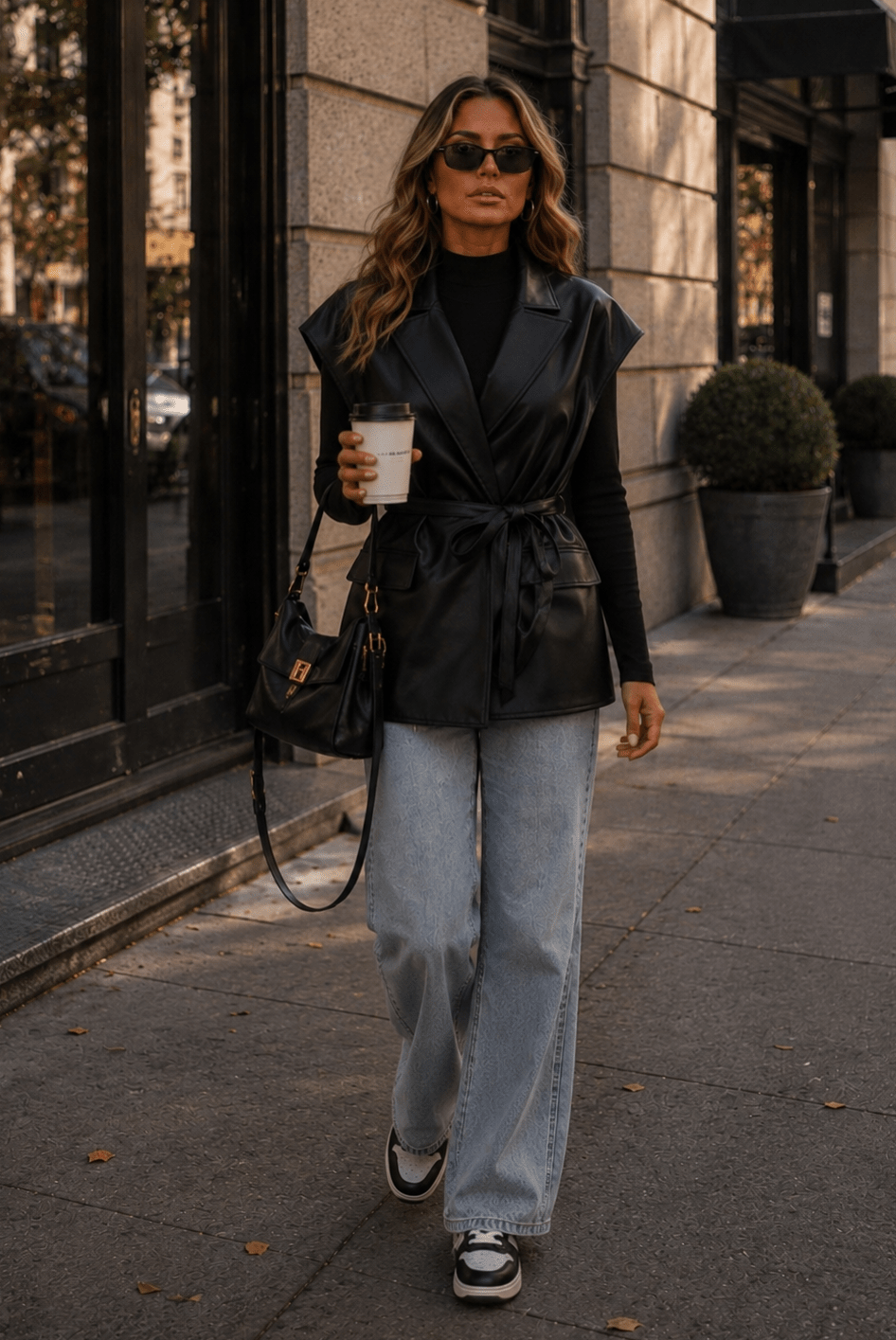 Maria Sleeveless Collar Tie-Up Waist Vest - Robbi & Angel