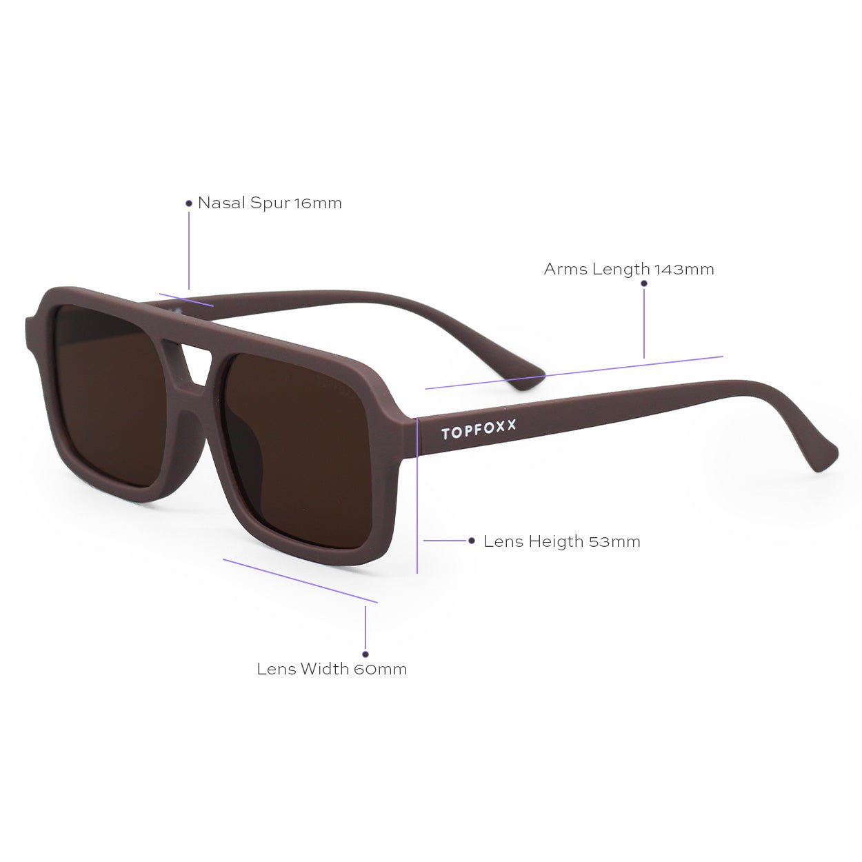 Marianne Brown Squared Sunglasses - Robbi & Angel