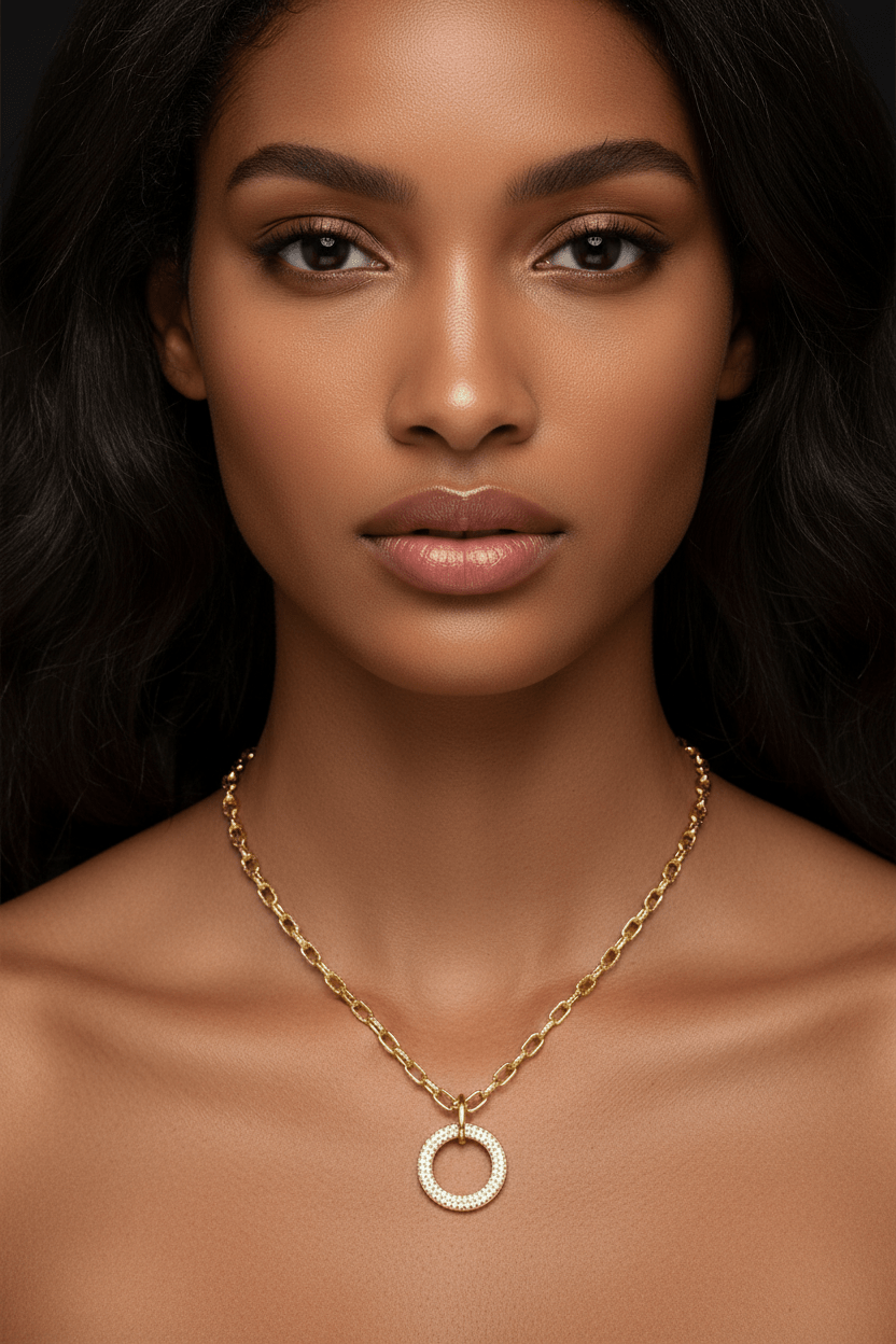 Maribel Shimmering Halo Drop Necklace - Robbi & Angel