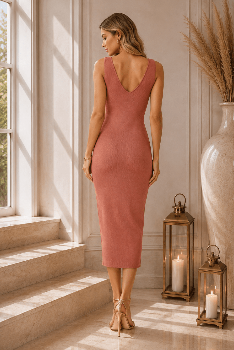 Marina Modern Bloom Sweater Midi Dress - Robbi & Angel
