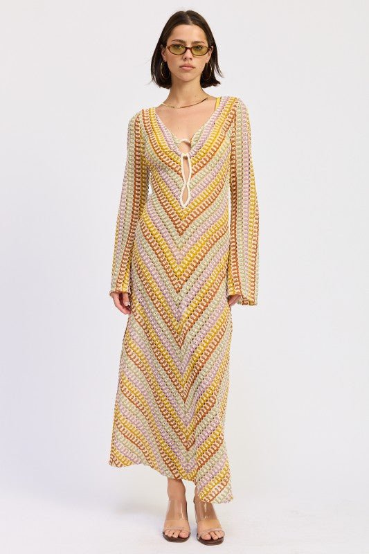 MAXI LONG SLEEVE CROCHET DRESS - Robbi & Angel